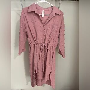 Blush Pink Swimsuit Cover Up Dress Shirt